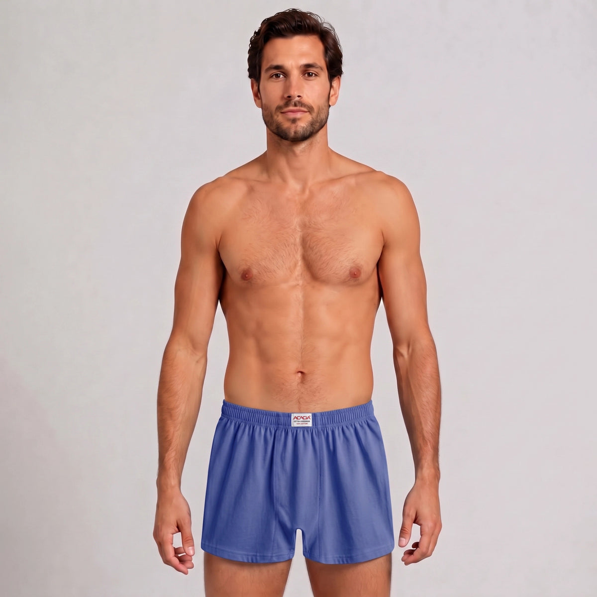 Acacia Men’s 100% Cotton Boxer Shorts – Royal Blue