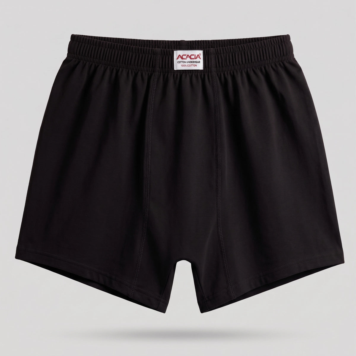 Acacia Men’s 100% Cotton Boxer Shorts – Black