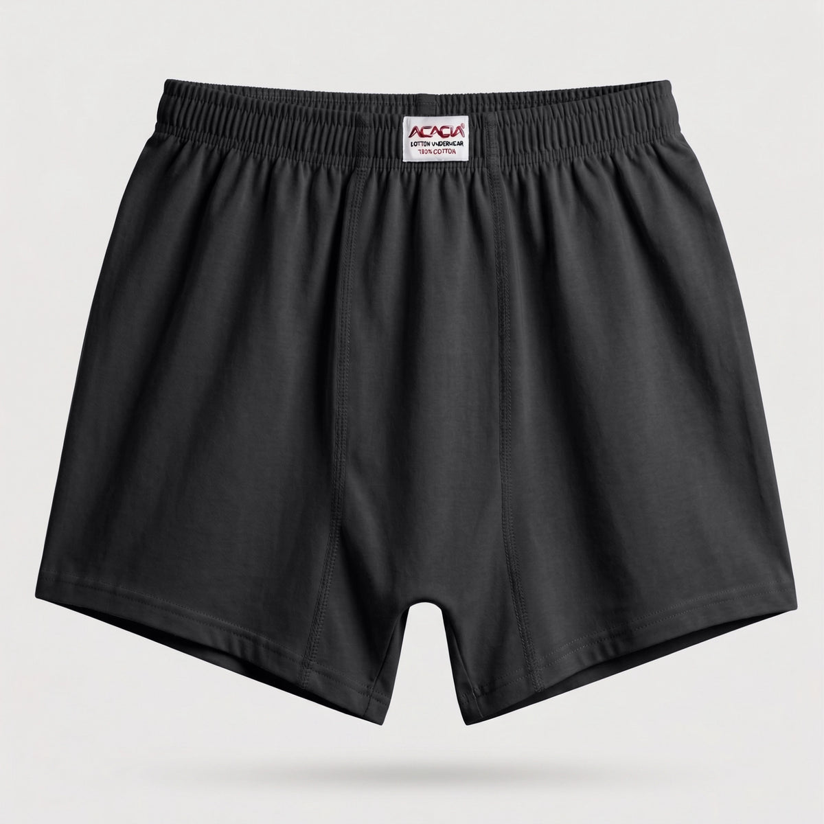 Acacia Men’s 100% Cotton Boxer Shorts – Charcoal Grey