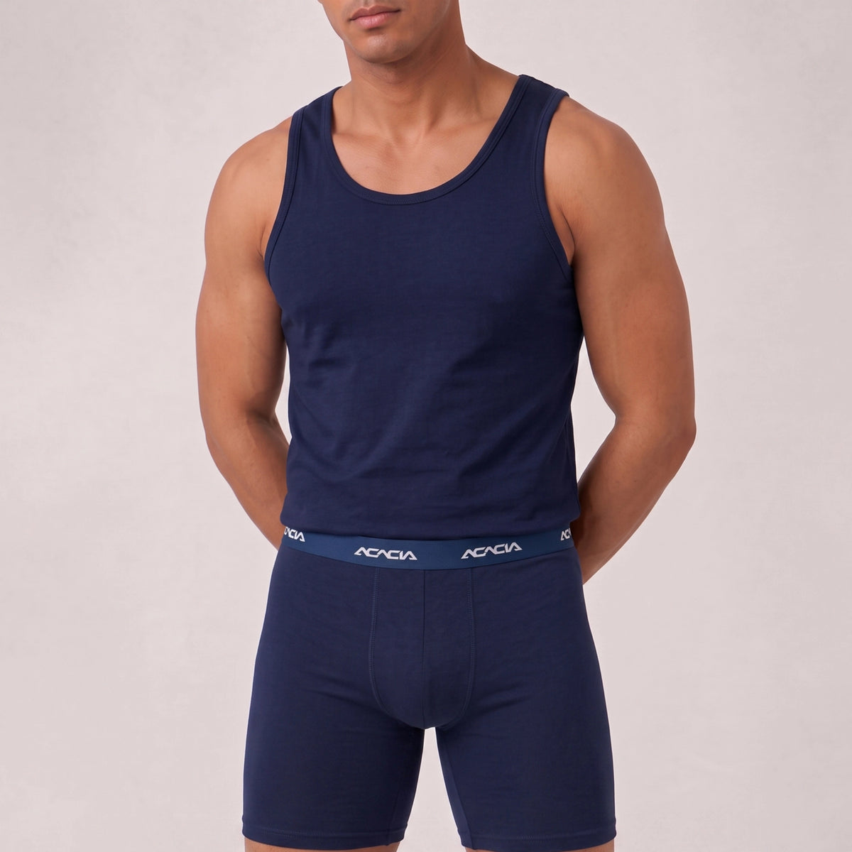Acacia Men’s Tank & Long Boxer Sets – 3-Set Pack, Random Colors