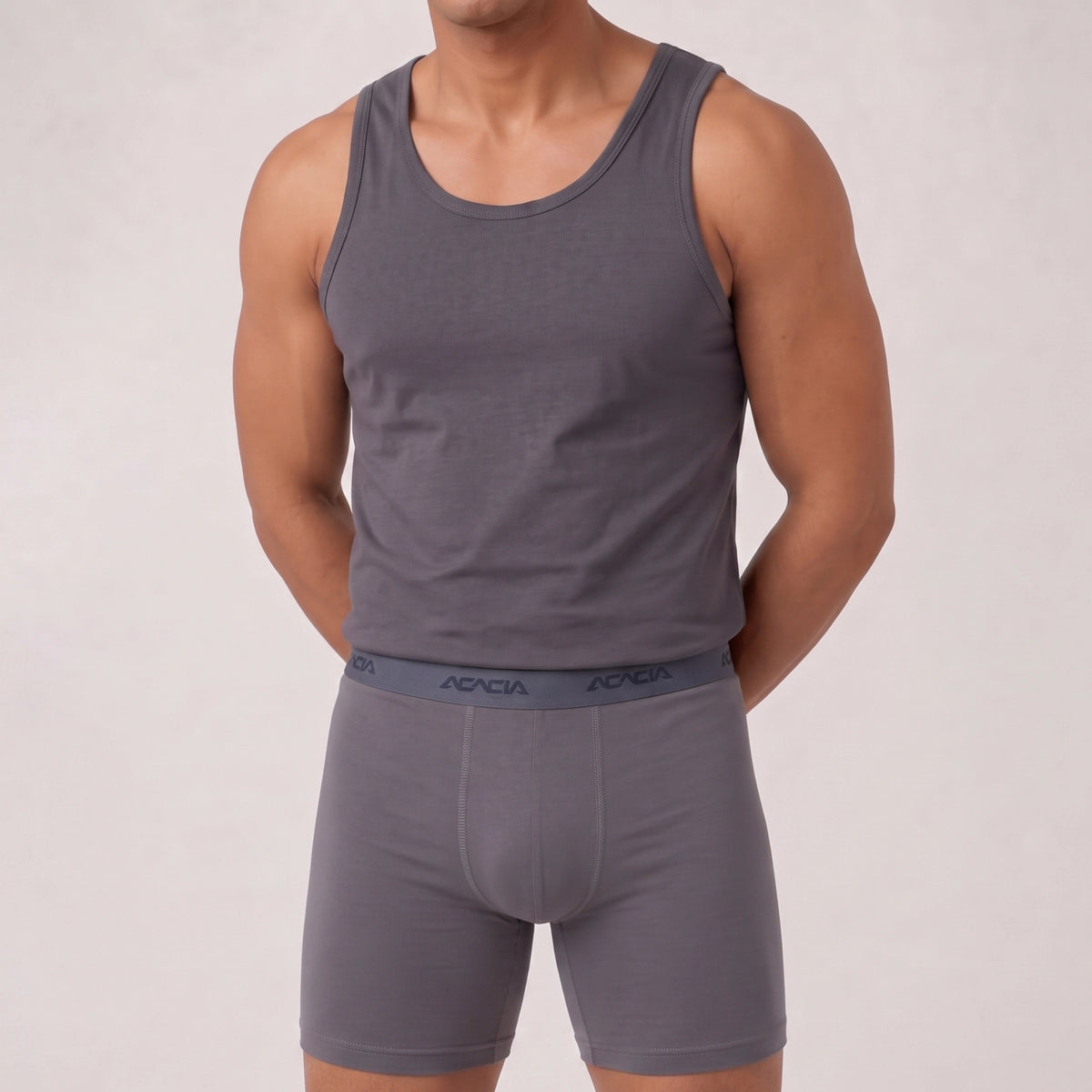 Acacia Men’s Tank & Long Boxer Sets – 3-Set Pack, Random Colors