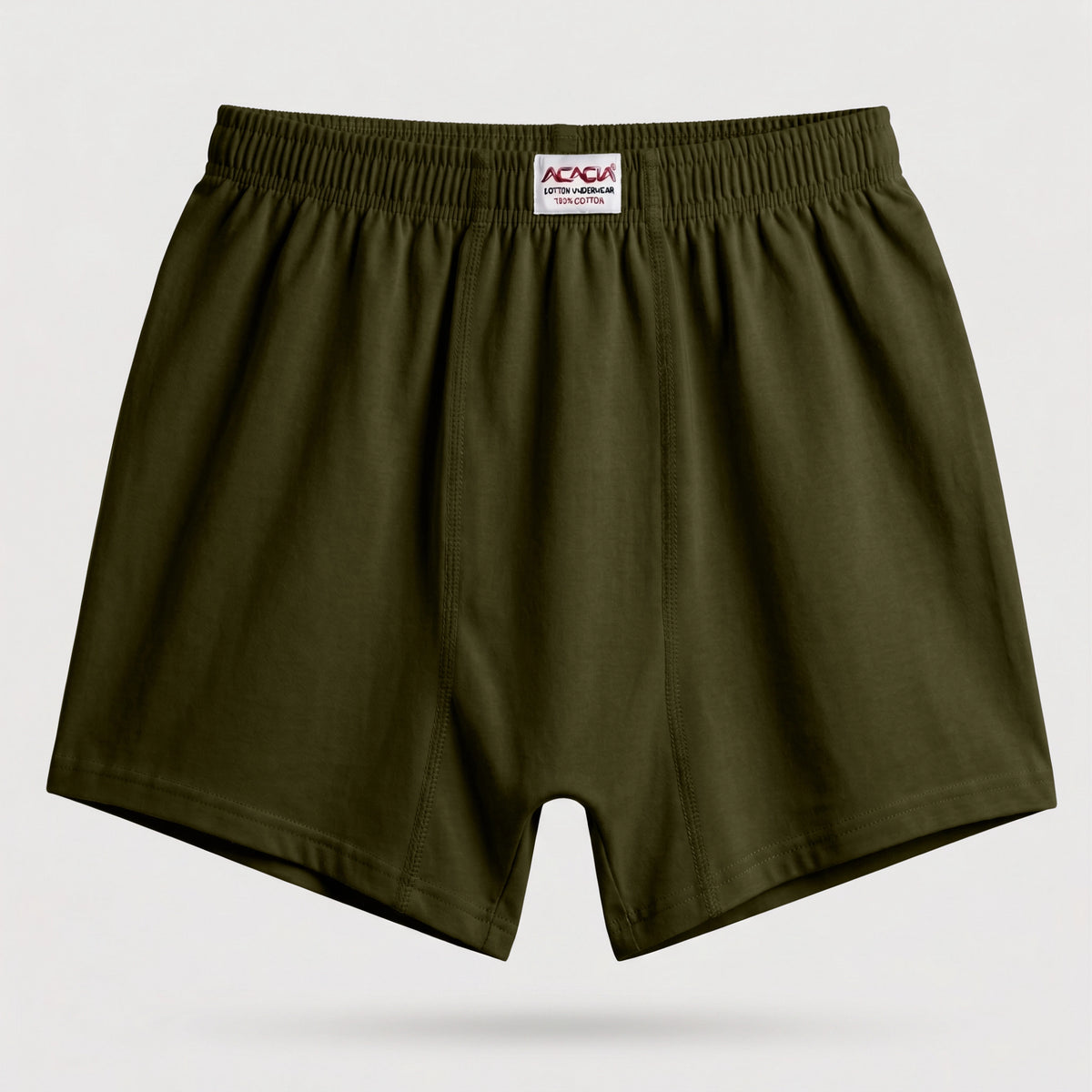 Acacia Men’s 100% Cotton Boxer Shorts – Olive