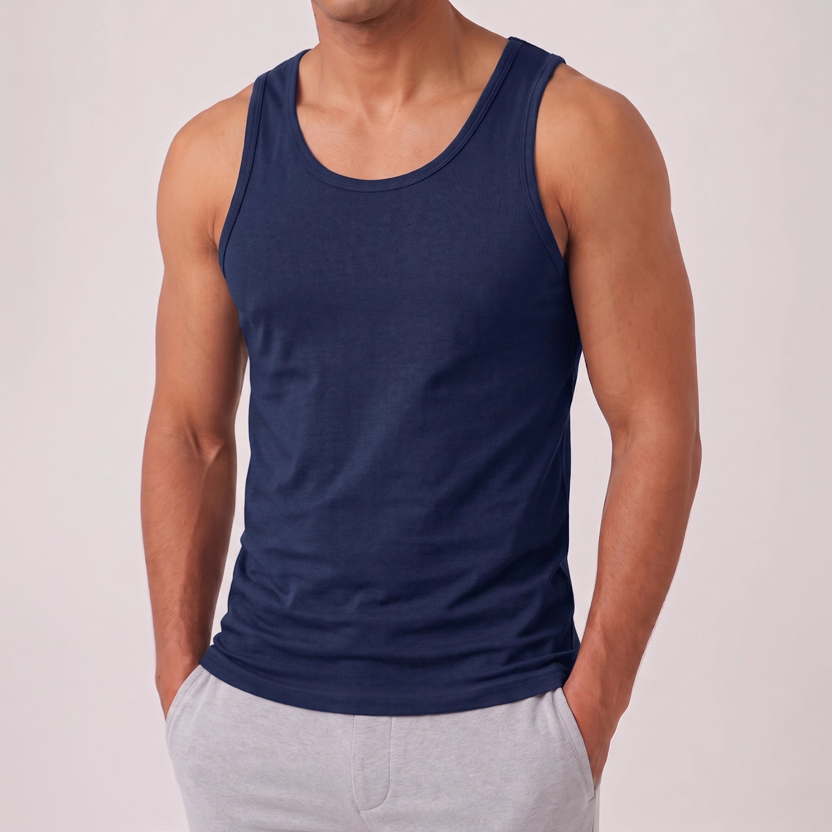 Acacia Men’s Cotton-Lycra Tank Undershirts | 3-pack, Random Colors