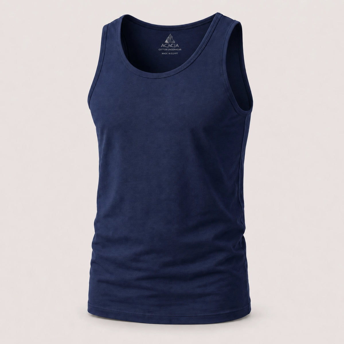 Acacia Men’s 96% Cotton, 4% Lycra Tank Undershirt – Dark Navy